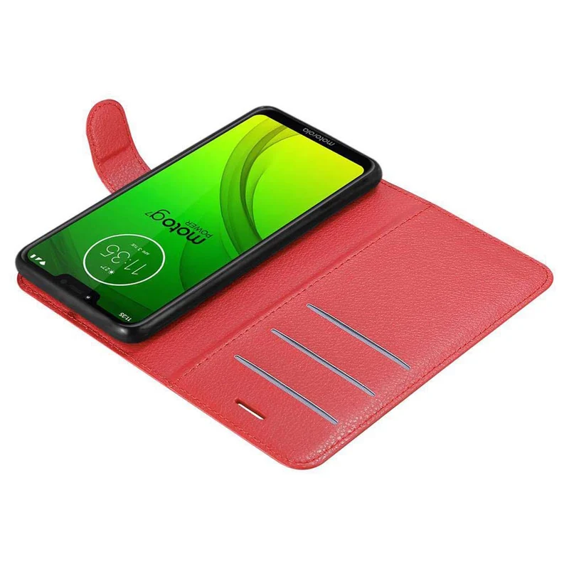 Cadorabo Hülle kompatibel mit Motorola MOTO G7 POWER Schutzhülle mit Magnetverschluss, Standfunktion und Kartenfach