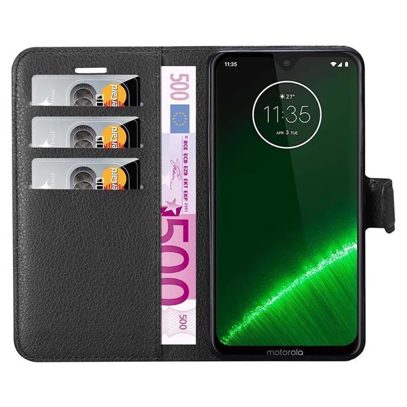 Cadorabo Hülle kompatibel mit Motorola MOTO G7 / G7 PLUS Schutzhülle mit Magnetverschluss, Standfunktion und Kartenfach