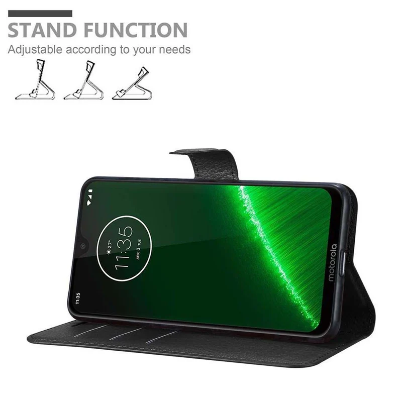 Cadorabo Hülle kompatibel mit Motorola MOTO G7 / G7 PLUS Schutzhülle mit Magnetverschluss, Standfunktion und Kartenfach