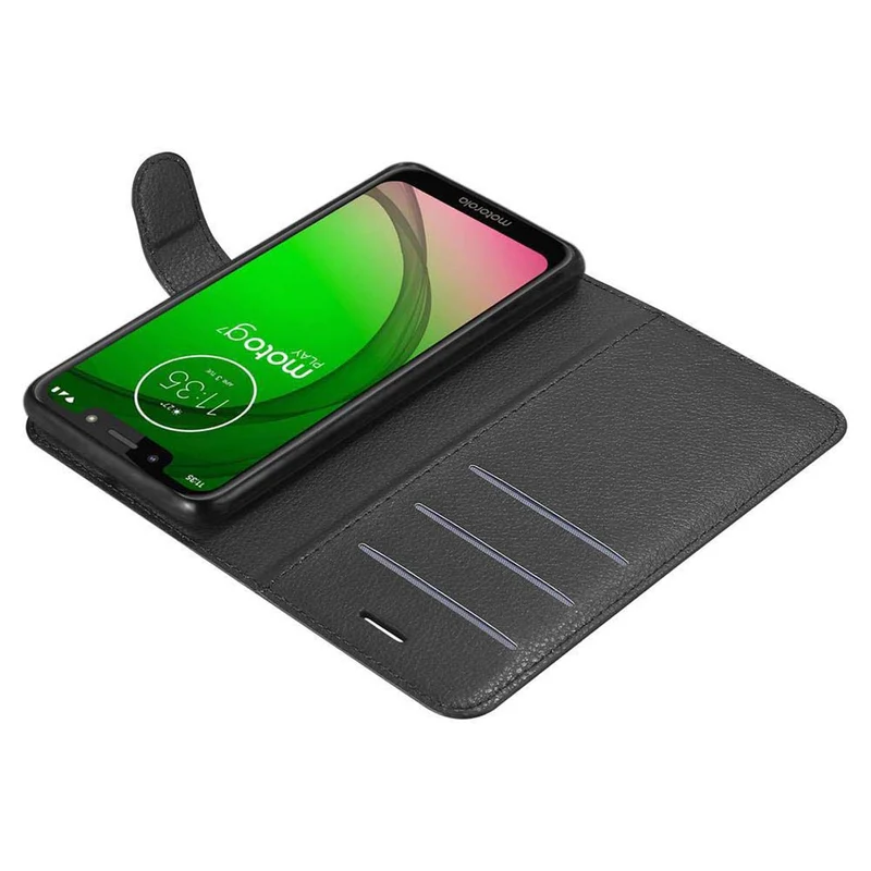 Cadorabo Hülle kompatibel mit Motorola MOTO G7 PLAY Schutzhülle mit Magnetverschluss, Standfunktion und Kartenfach