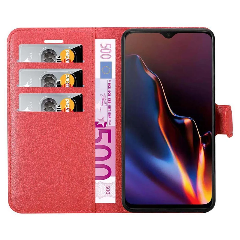 Cadorabo Hülle kompatibel mit OnePlus 7 Schutzhülle mit Magnetverschluss, Standfunktion und Kartenfach