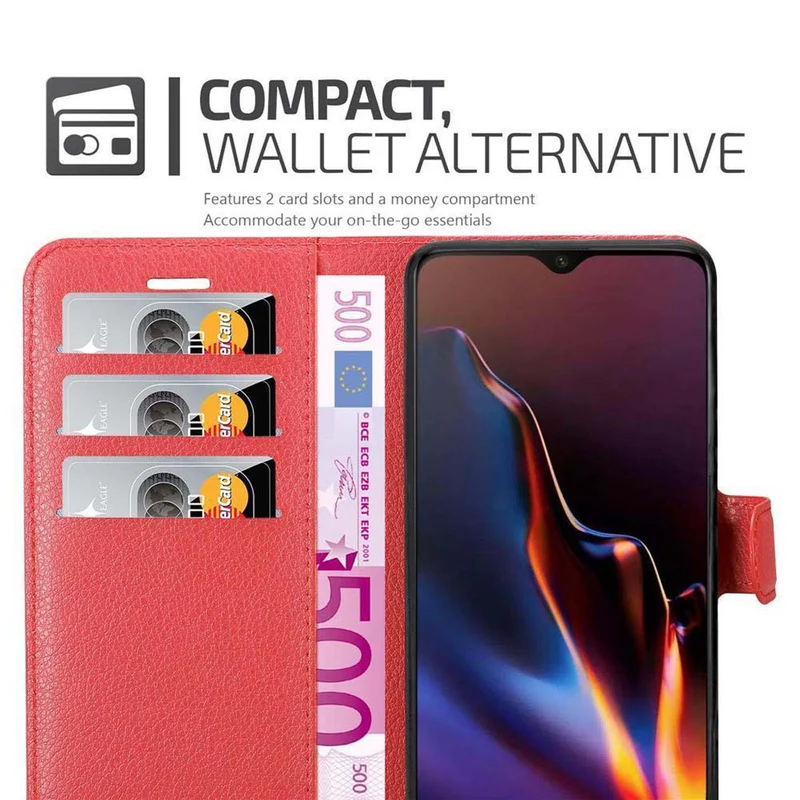 Cadorabo Hülle kompatibel mit OnePlus 7 Schutzhülle mit Magnetverschluss, Standfunktion und Kartenfach
