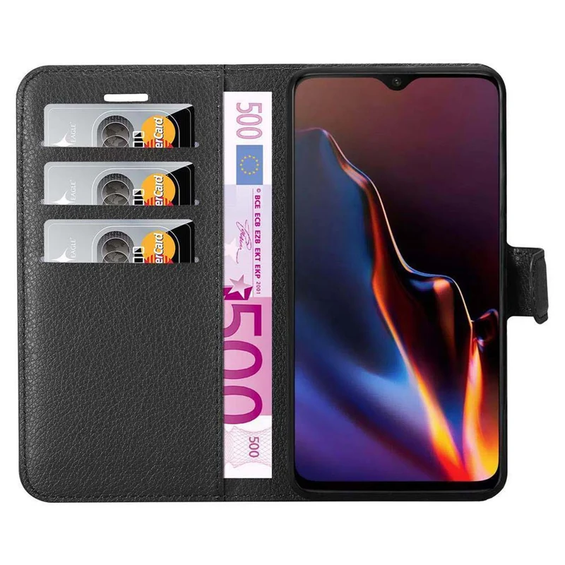 Cadorabo Hülle kompatibel mit OnePlus 7 Schutzhülle mit Magnetverschluss, Standfunktion und Kartenfach
