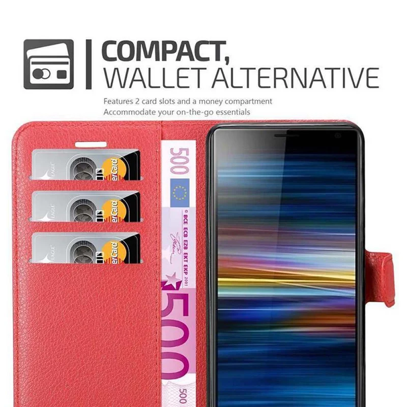 Cadorabo Hülle kompatibel mit Sony Xperia L3 Schutzhülle mit Magnetverschluss, Standfunktion und Kartenfach