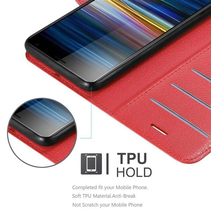 Cadorabo Hülle kompatibel mit Sony Xperia L3 Schutzhülle mit Magnetverschluss, Standfunktion und Kartenfach