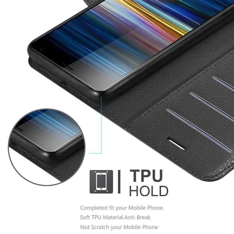 Cadorabo Hülle kompatibel mit Sony Xperia L3 Schutzhülle mit Magnetverschluss, Standfunktion und Kartenfach