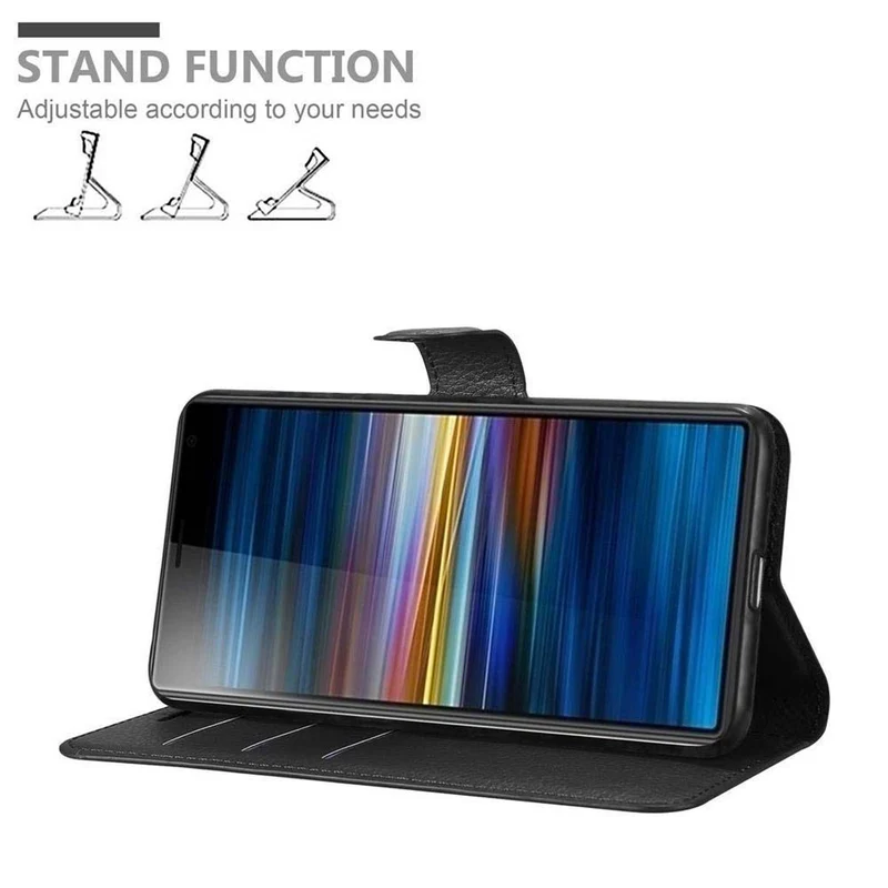 Cadorabo Hülle kompatibel mit Sony Xperia L3 Schutzhülle mit Magnetverschluss, Standfunktion und Kartenfach