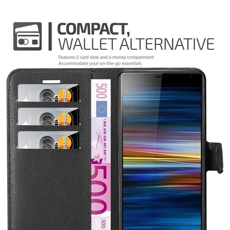 Cadorabo Hülle kompatibel mit Sony Xperia L3 Schutzhülle mit Magnetverschluss, Standfunktion und Kartenfach