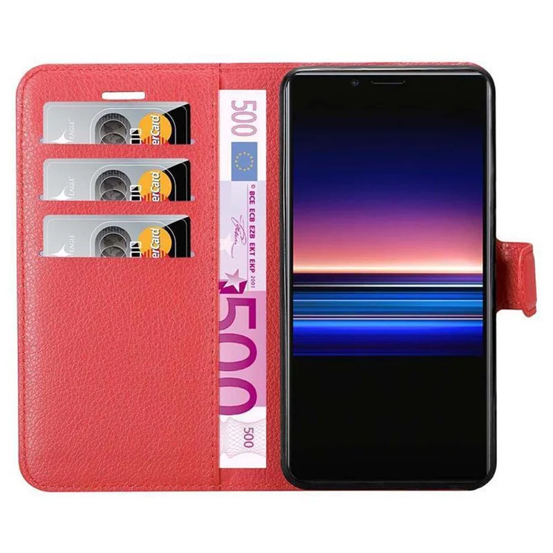 Cadorabo Hülle kompatibel mit Sony Xperia 1 / Xperia XZ4 Schutzhülle mit Magnetverschluss, Standfunktion und Kartenfach