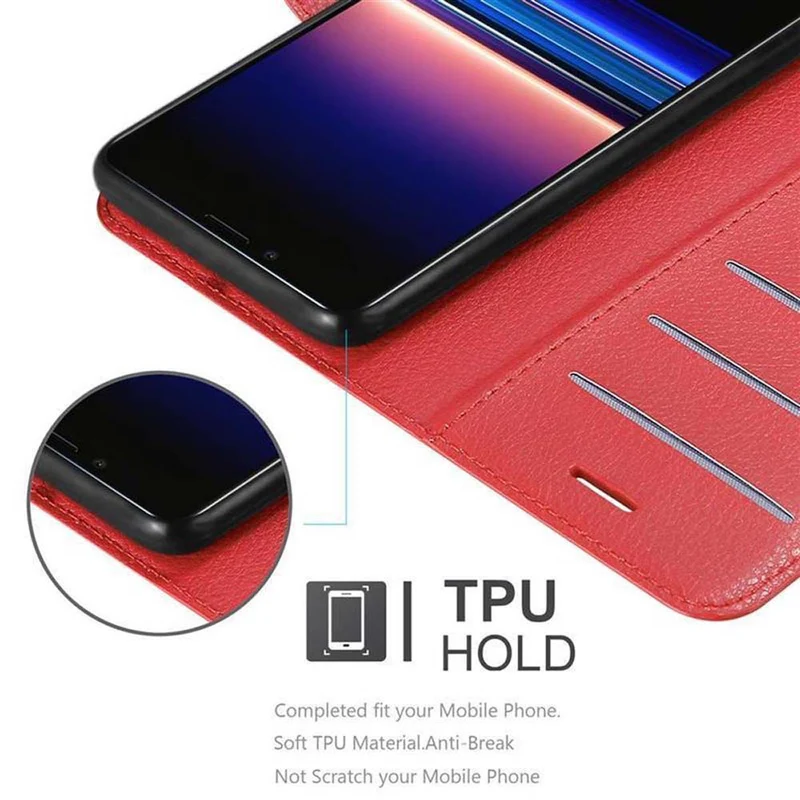 Cadorabo Hülle kompatibel mit Sony Xperia 1 / Xperia XZ4 Schutzhülle mit Magnetverschluss, Standfunktion und Kartenfach