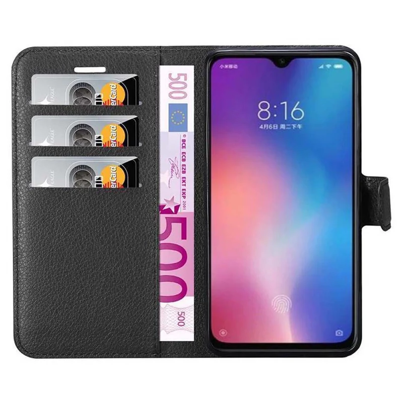 Cadorabo Hülle kompatibel mit Xiaomi Mi 9 Schutzhülle mit Magnetverschluss, Standfunktion und Kartenfach