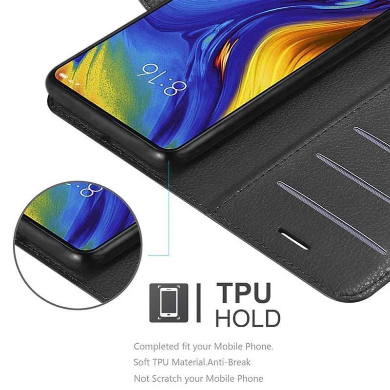 Cadorabo Hülle kompatibel mit Xiaomi Mi MIX 3 Schutzhülle mit Magnetverschluss, Standfunktion und Kartenfach