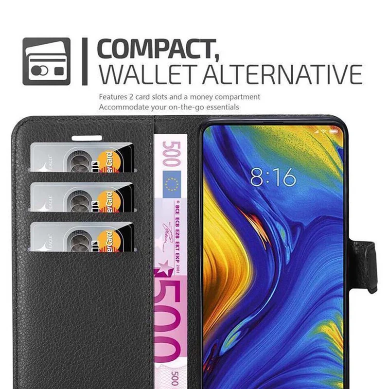 Cadorabo Hülle kompatibel mit Xiaomi Mi MIX 3 Schutzhülle mit Magnetverschluss, Standfunktion und Kartenfach