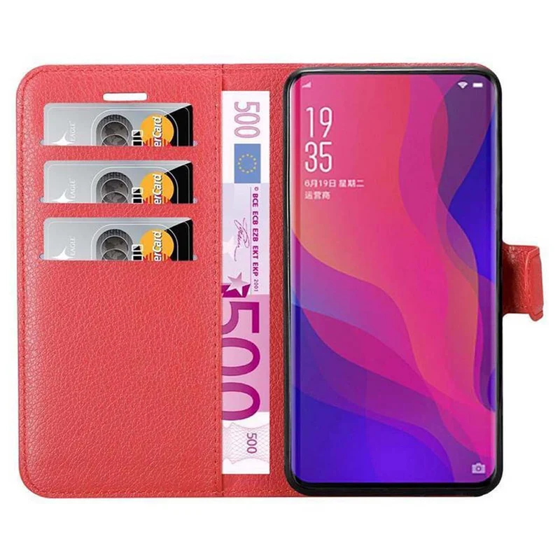 Cadorabo Hülle kompatibel mit Oppo FIND X Schutzhülle mit Magnetverschluss, Standfunktion und Kartenfach