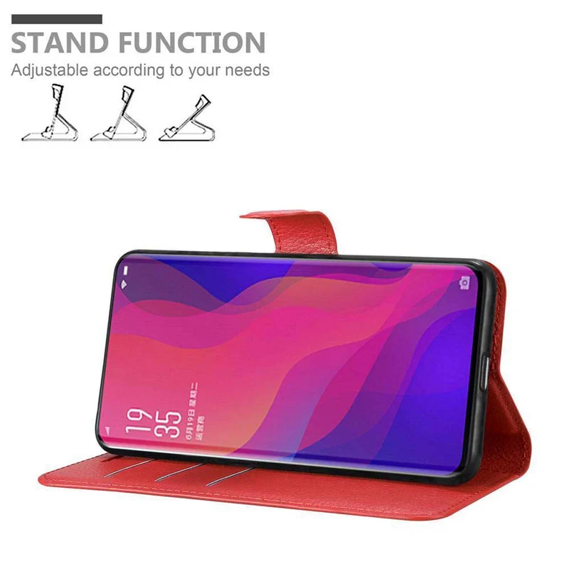 Cadorabo Hülle kompatibel mit Oppo FIND X Schutzhülle mit Magnetverschluss, Standfunktion und Kartenfach