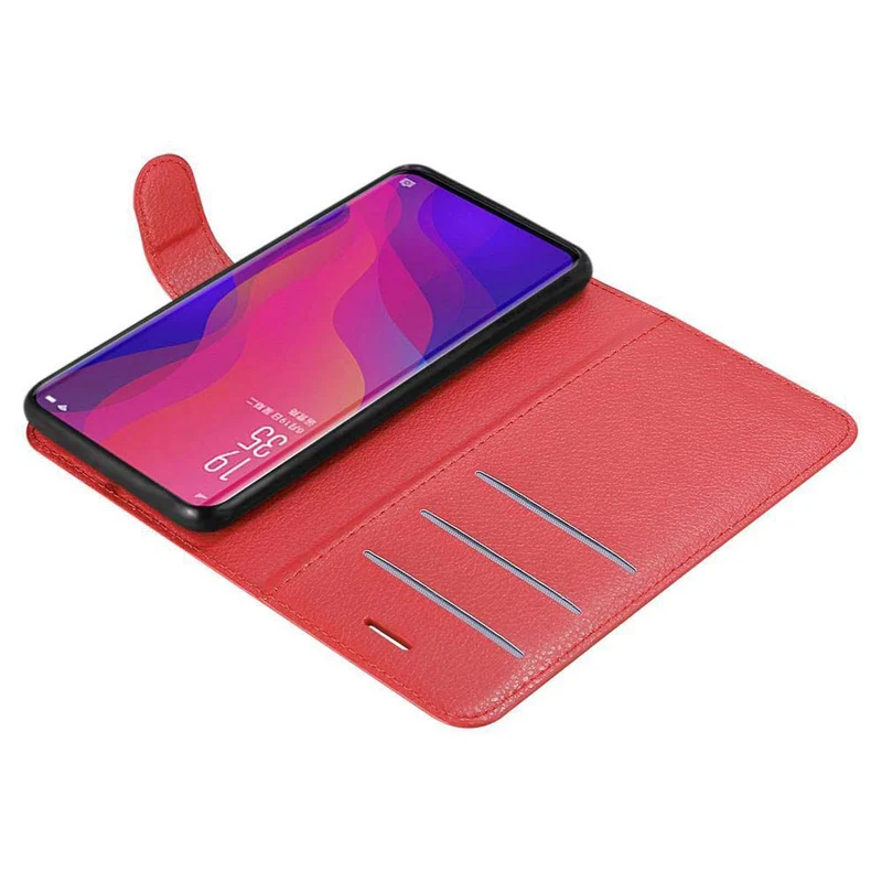 Cadorabo Hülle kompatibel mit Oppo FIND X Schutzhülle mit Magnetverschluss, Standfunktion und Kartenfach