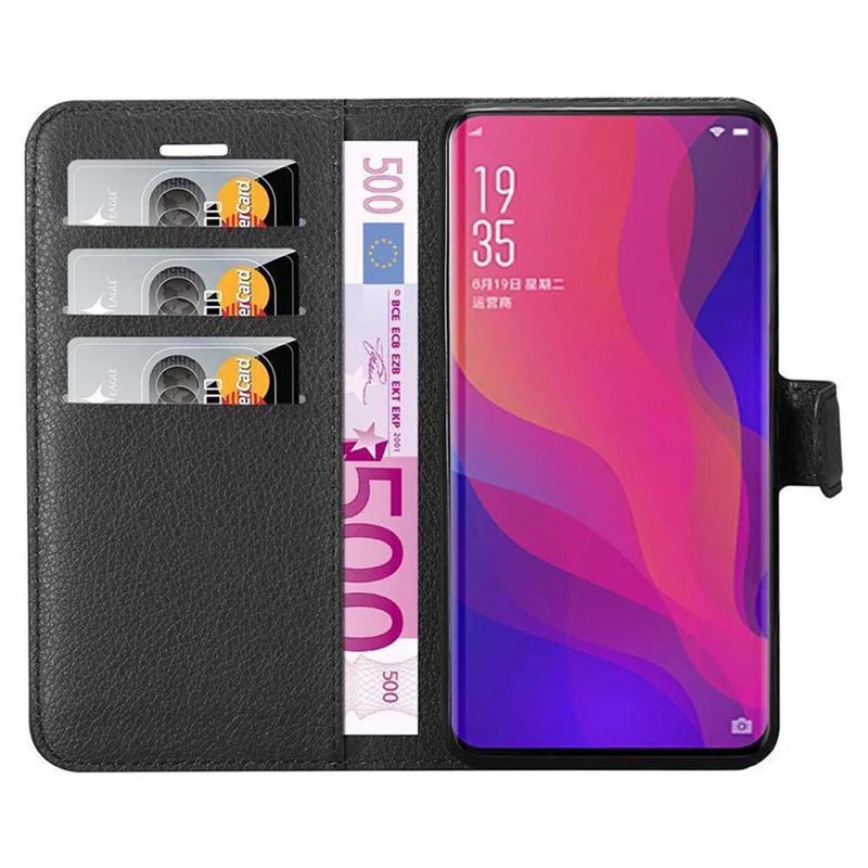 Cadorabo Hülle kompatibel mit Oppo FIND X Schutzhülle mit Magnetverschluss, Standfunktion und Kartenfach