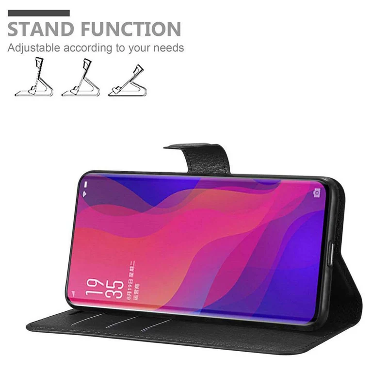 Cadorabo Hülle kompatibel mit Oppo FIND X Schutzhülle mit Magnetverschluss, Standfunktion und Kartenfach