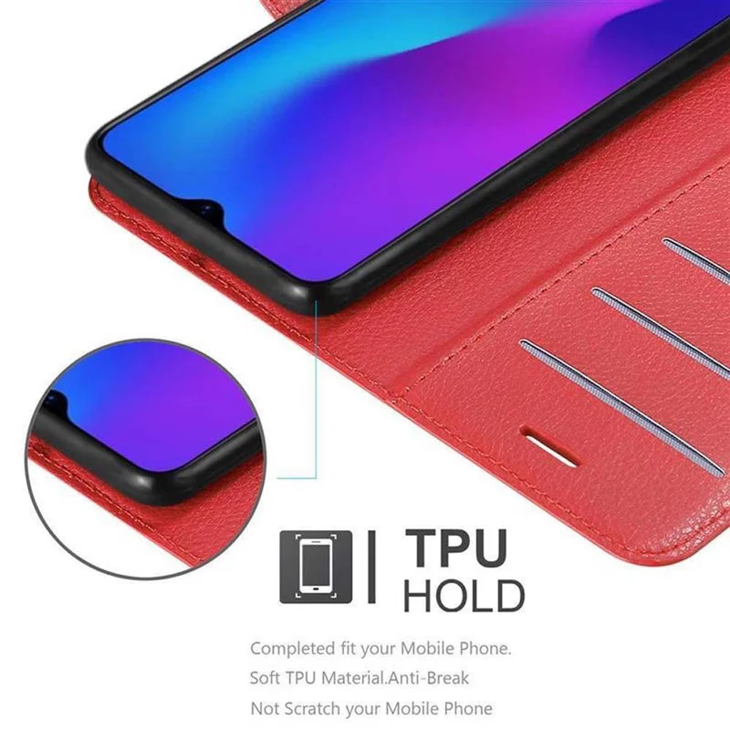 Cadorabo Hülle kompatibel mit Oppo R17 Schutzhülle mit Magnetverschluss, Standfunktion und Kartenfach