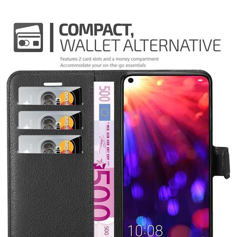 Cadorabo Hülle kompatibel mit Honor View 20 Schutzhülle mit Magnetverschluss, Standfunktion und Kartenfach