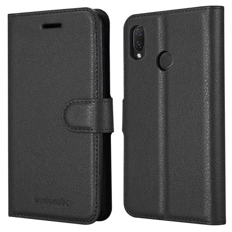 Cadorabo Hülle kompatibel mit Huawei P SMART PLUS 2019 Schutzhülle mit Magnetverschluss, Standfunktion und Kartenfach