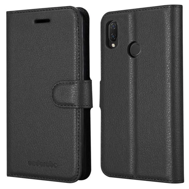 Cadorabo Hülle kompatibel mit Huawei P SMART PLUS 2019 Schutzhülle mit Magnetverschluss, Standfunktion und Kartenfach