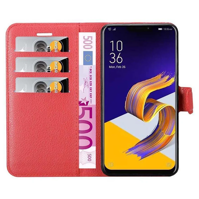 Cadorabo Hülle kompatibel mit Asus ZenFone 5Z Schutzhülle mit Magnetverschluss, Standfunktion und Kartenfach