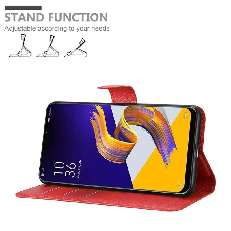 Cadorabo Hülle kompatibel mit Asus ZenFone 5Z Schutzhülle mit Magnetverschluss, Standfunktion und Kartenfach
