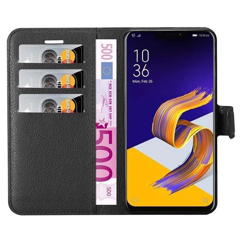 Cadorabo Hülle kompatibel mit Asus ZenFone 5Z Schutzhülle mit Magnetverschluss, Standfunktion und Kartenfach