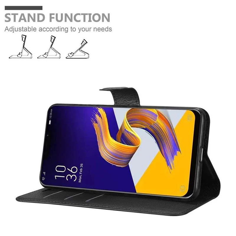 Cadorabo Hülle kompatibel mit Asus ZenFone 5Z Schutzhülle mit Magnetverschluss, Standfunktion und Kartenfach