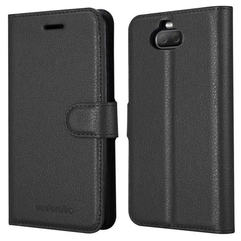 Cadorabo Hülle kompatibel mit Sony Xperia 10 PLUS Schutzhülle mit Magnetverschluss, Standfunktion und Kartenfach