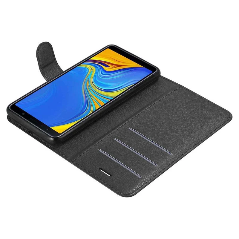 Cadorabo Hülle kompatibel mit Samsung Galaxy A7 2018 Schutzhülle mit Magnetverschluss, Standfunktion und Kartenfach
