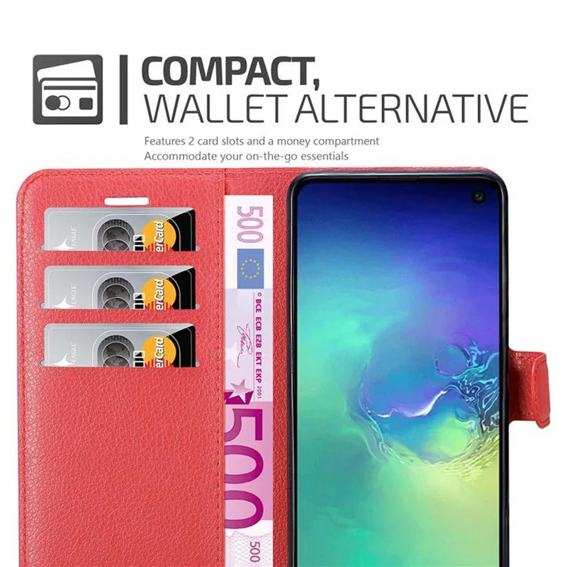 Cadorabo Hülle kompatibel mit Samsung Galaxy S10e Schutzhülle mit Magnetverschluss, Standfunktion und Kartenfach