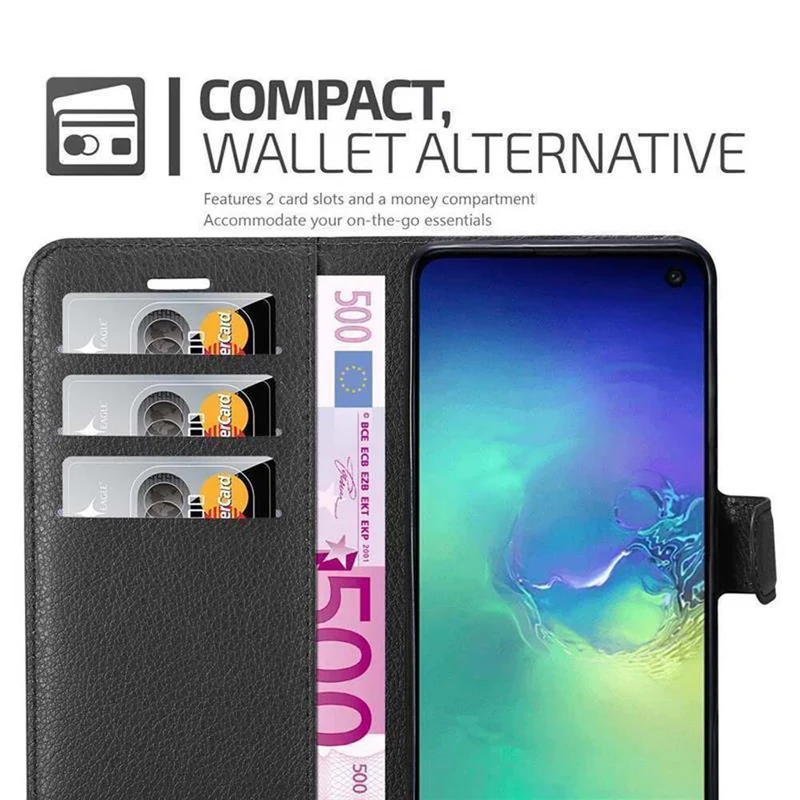 Cadorabo Hülle kompatibel mit Samsung Galaxy S10e Schutzhülle mit Magnetverschluss, Standfunktion und Kartenfach