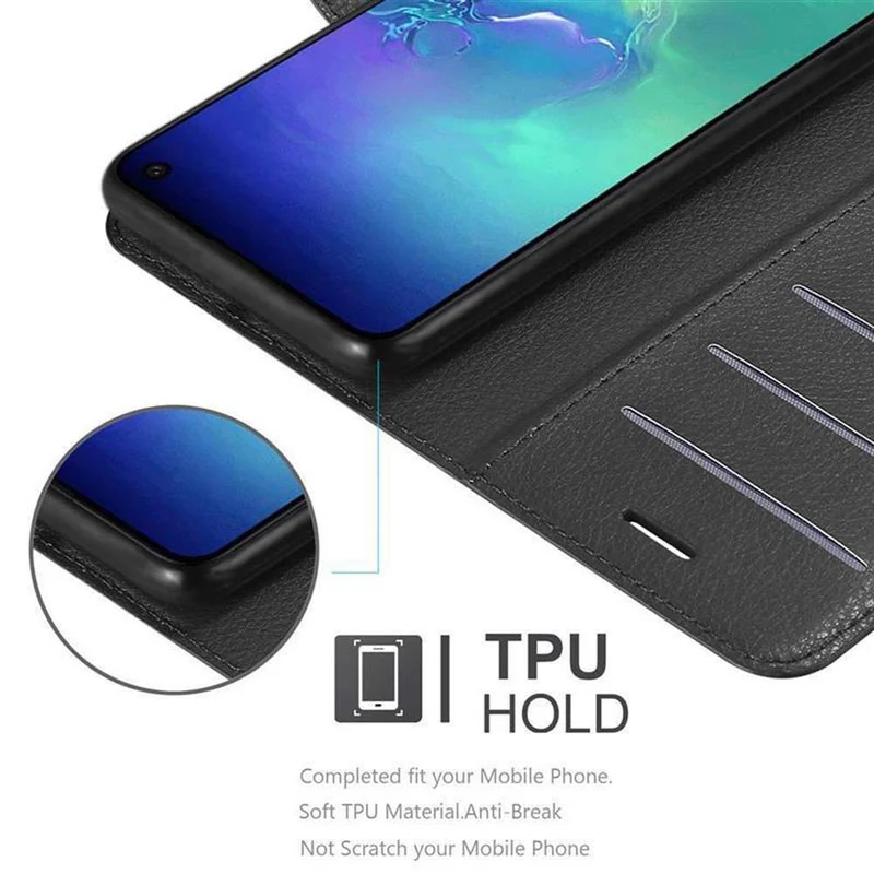 Cadorabo Hülle kompatibel mit Samsung Galaxy S10e Schutzhülle mit Magnetverschluss, Standfunktion und Kartenfach
