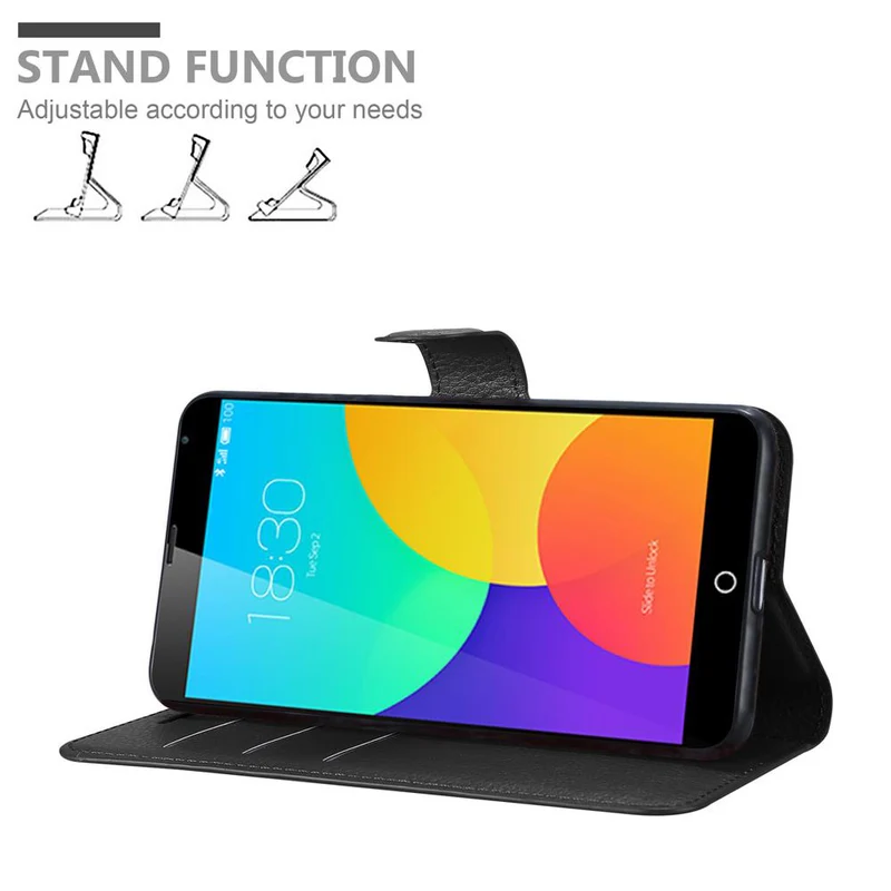 Cadorabo Hülle kompatibel mit MEIZU MX4 Schutzhülle mit Magnetverschluss, Standfunktion und Kartenfach