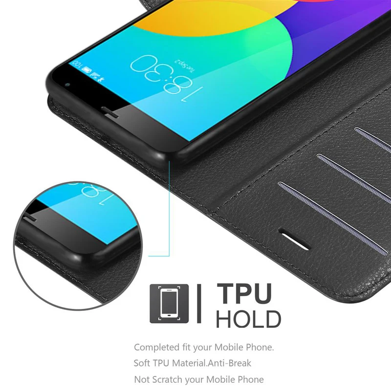 Cadorabo Hülle kompatibel mit MEIZU MX4 Schutzhülle mit Magnetverschluss, Standfunktion und Kartenfach