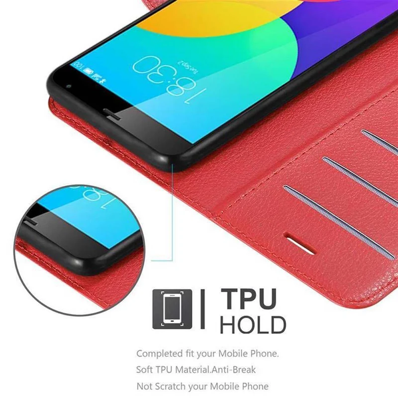 Cadorabo Hülle kompatibel mit MEIZU MX4 Schutzhülle mit Magnetverschluss, Standfunktion und Kartenfach