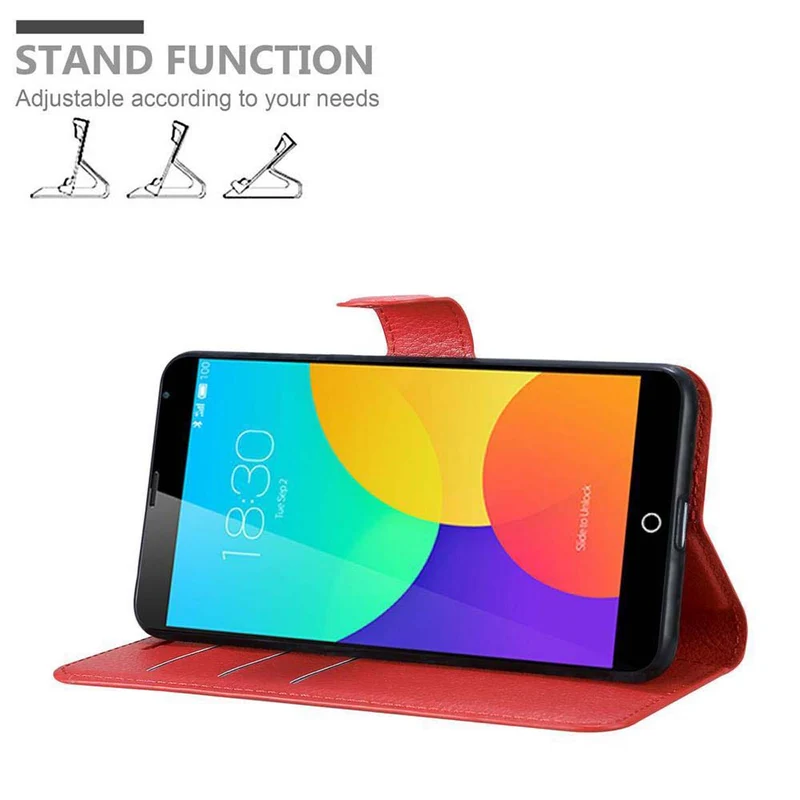 Cadorabo Hülle kompatibel mit MEIZU MX4 Schutzhülle mit Magnetverschluss, Standfunktion und Kartenfach