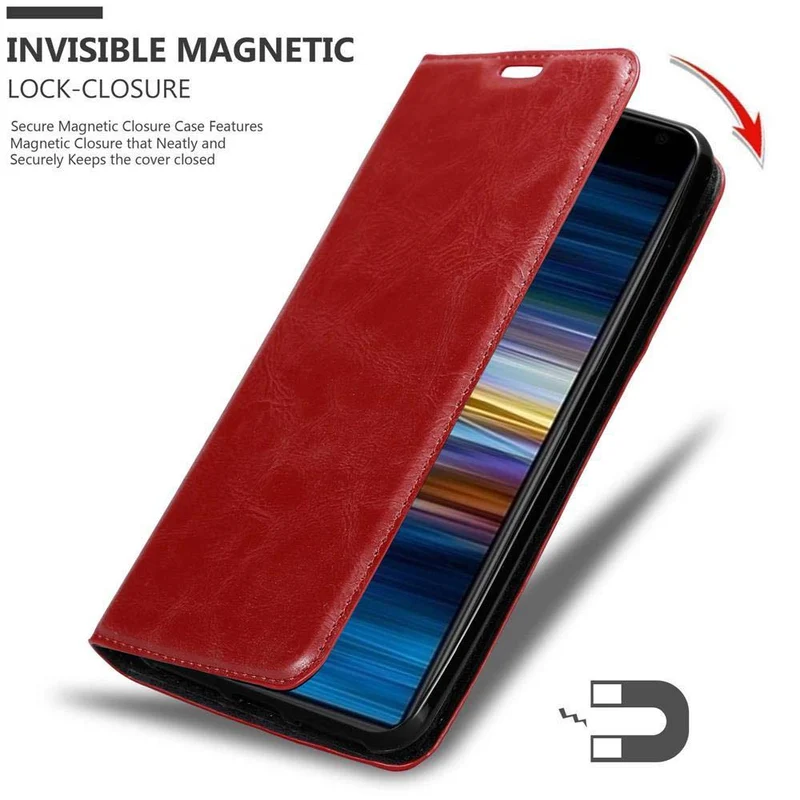 Cadorabo Hülle kompatibel mit Sony Xperia 10 / Xperia XA3 Schutzhülle mit Magnetverschluss, Standfunktion und Kartenfach