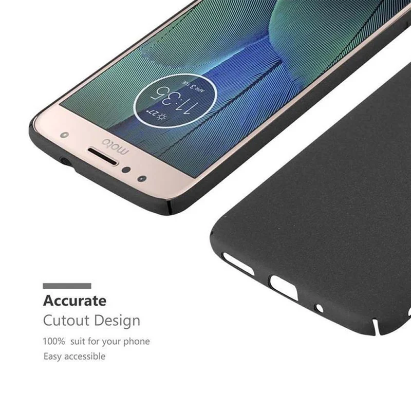 Cadorabo Hülle kompatibel mit Motorola MOTO G5S PLUS Hard Case Schutzhülle in Frosted Optik gegen Kratzer und Stöße