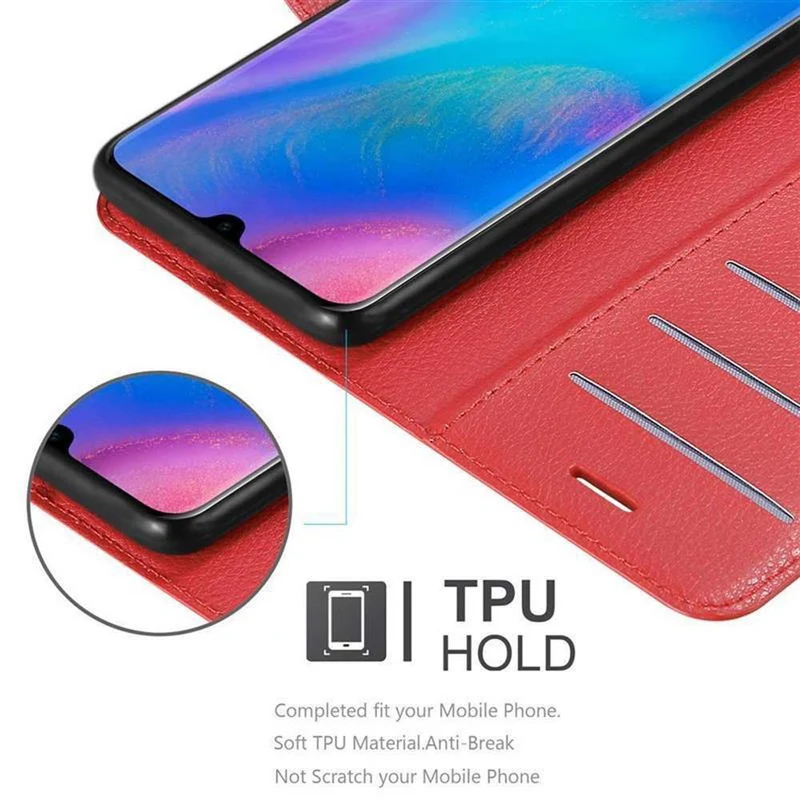 Cadorabo Hülle kompatibel mit Huawei P30 PRO Schutzhülle mit Magnetverschluss, Standfunktion und Kartenfach