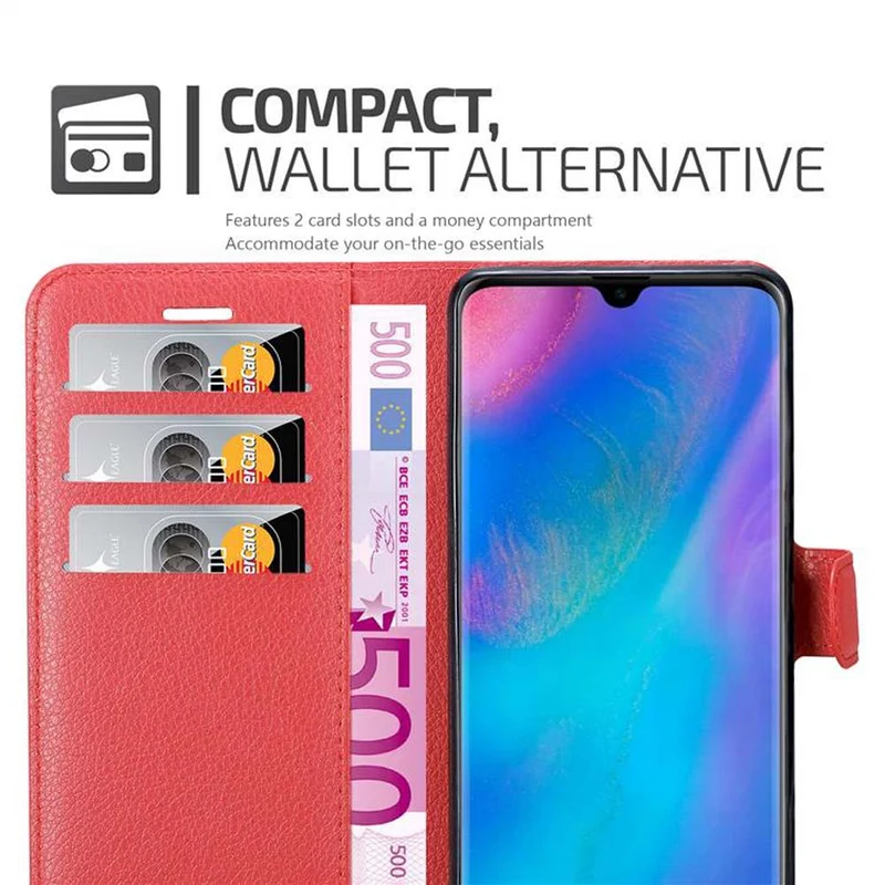 Cadorabo Hülle kompatibel mit Huawei P30 PRO Schutzhülle mit Magnetverschluss, Standfunktion und Kartenfach