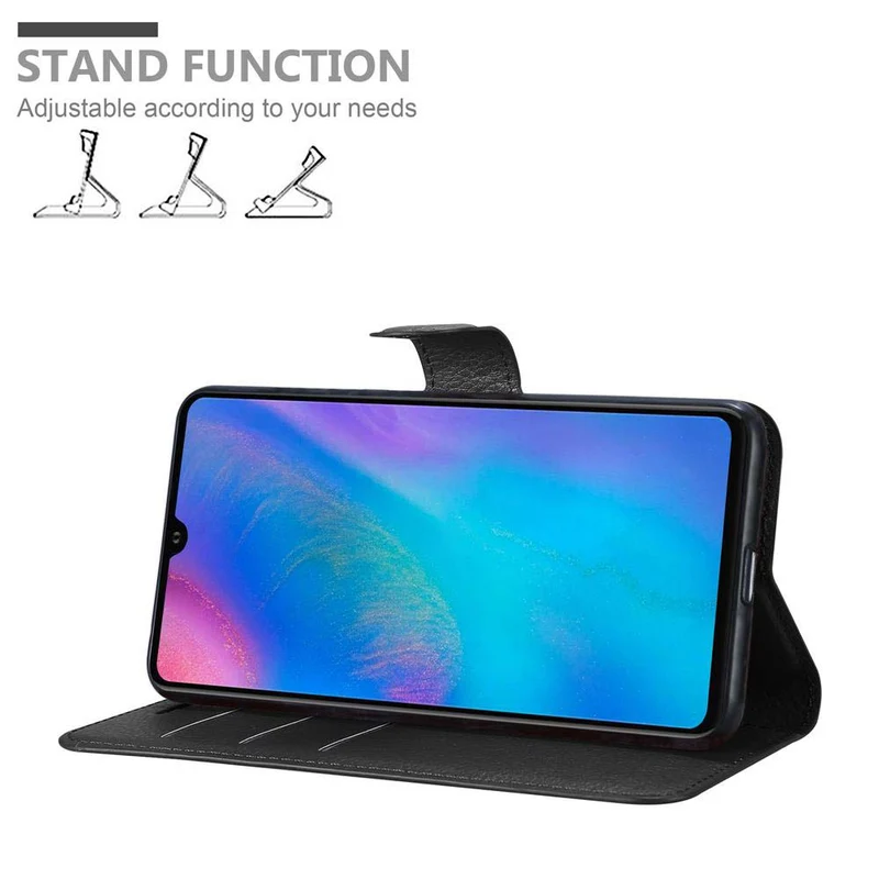 Cadorabo Hülle kompatibel mit Huawei P30 Schutzhülle mit Magnetverschluss, Standfunktion und Kartenfach