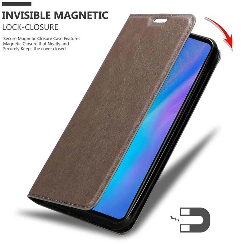 Cadorabo Hülle kompatibel mit Huawei P30 Schutzhülle mit Magnetverschluss, Standfunktion und Kartenfach