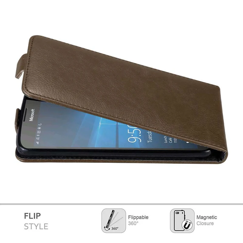 Cadorabo Hülle kompatibel mit Nokia Lumia 950 XL Schutzhülle im Flip Design mit Magnetverschluss