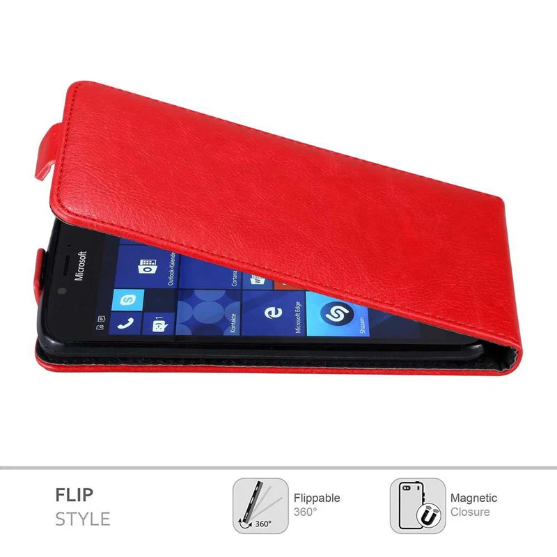 Cadorabo Hülle kompatibel mit Nokia Lumia 950 Schutzhülle im Flip Design mit Magnetverschluss