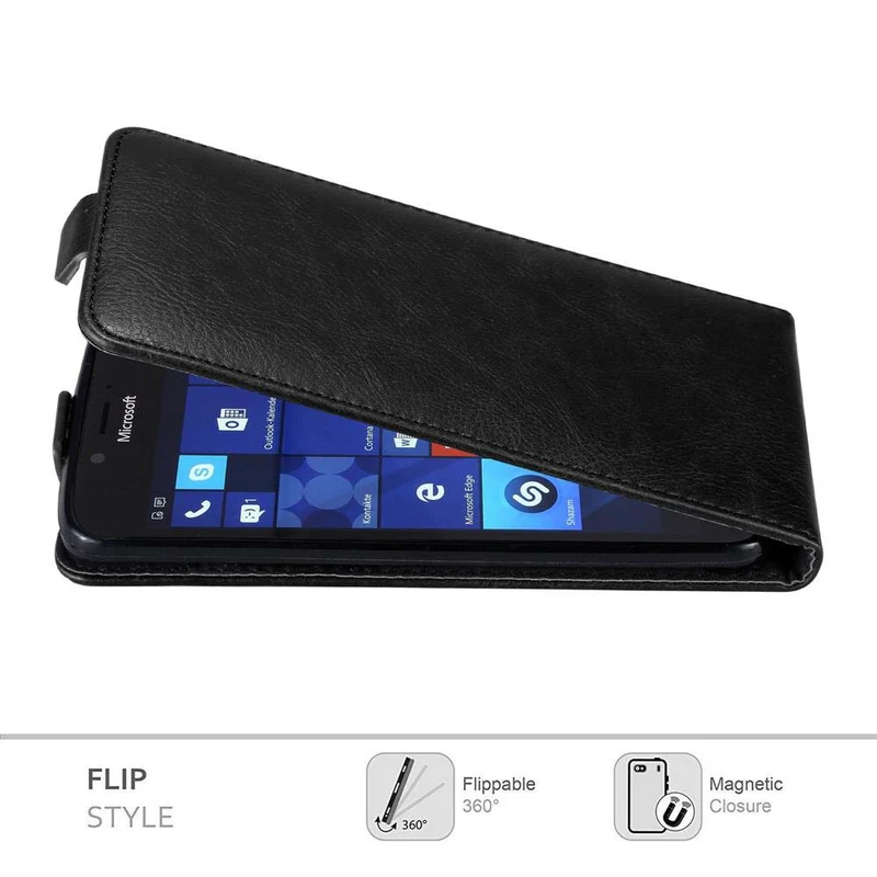 Cadorabo Hülle kompatibel mit Nokia Lumia 950 Schutzhülle im Flip Design mit Magnetverschluss