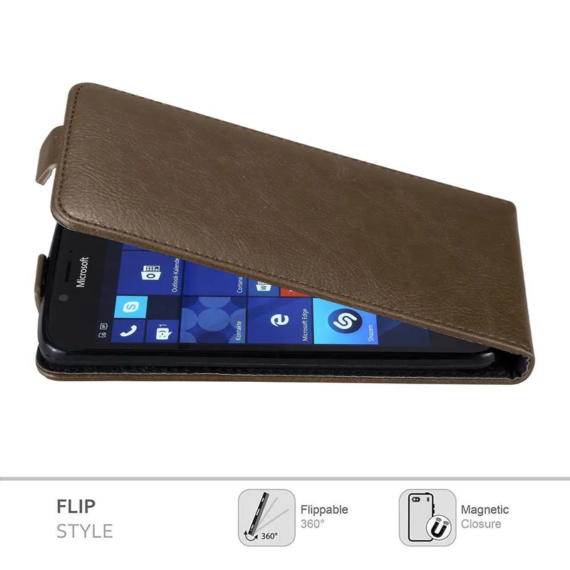 Cadorabo Hülle kompatibel mit Nokia Lumia 950 Schutzhülle im Flip Design mit Magnetverschluss