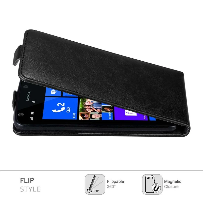Cadorabo Hülle kompatibel mit Nokia Lumia 925 Schutzhülle im Flip Design mit Magnetverschluss